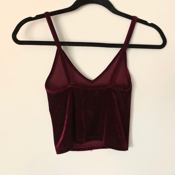 NWOT Brandy Melville velvet crop top - Picture 2 of 5